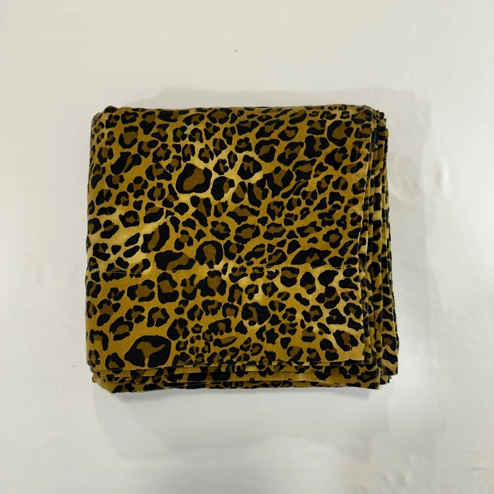 The Safari Collection Leopard Print Flat Sheet King Tan Black Cotton Maximalist